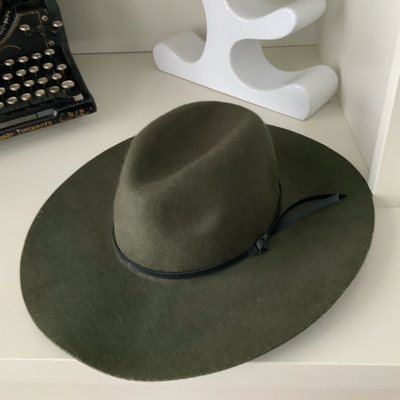 OLD NAVY Wool Felt Forest Green Fedora Hat Size 22 inch Small Adult Women’s - Picture 9 of 14